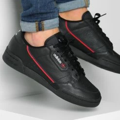Grosses soldes 👏 Baskets Continental 80 G27707 Core Black Scarlet Collegiate Navy de Adidas Originals ⭐