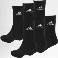 De gros ❤️ Lot De 6 Paires De Chaussettes DZ9354 Noir de Adidas Performance 😀