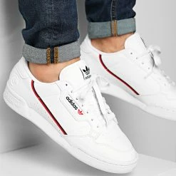 Sortie 🎁 Baskets Continental 80 Vegan FW2336 Footwear White Collegiate Navy Scarlet de Adidas Originals 🎁