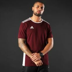 Nouveau 💯 Tee 👚 Shirt A Bandes Entrada 18 CD8430 Bordeaux de Adidas Performance ❤️ -Pas Cher adidas Magasin adidas 224572 CD8430 20201231T110236 05