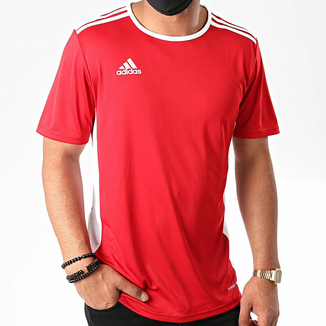 Offres ✨ Tee 👕 Shirt A Bandes Entrada 18 CF1038 Rouge de Adidas Performance 🧨 4 Offres ✨ Tee 👕 Shirt A Bandes Entrada 18 CF1038 Rouge de Adidas Performance 🧨 – Image 3
