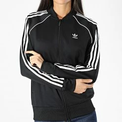 Offres 🌟 Veste Zippée Femme Track Top GD2374 Noir de Adidas Originals 🤩