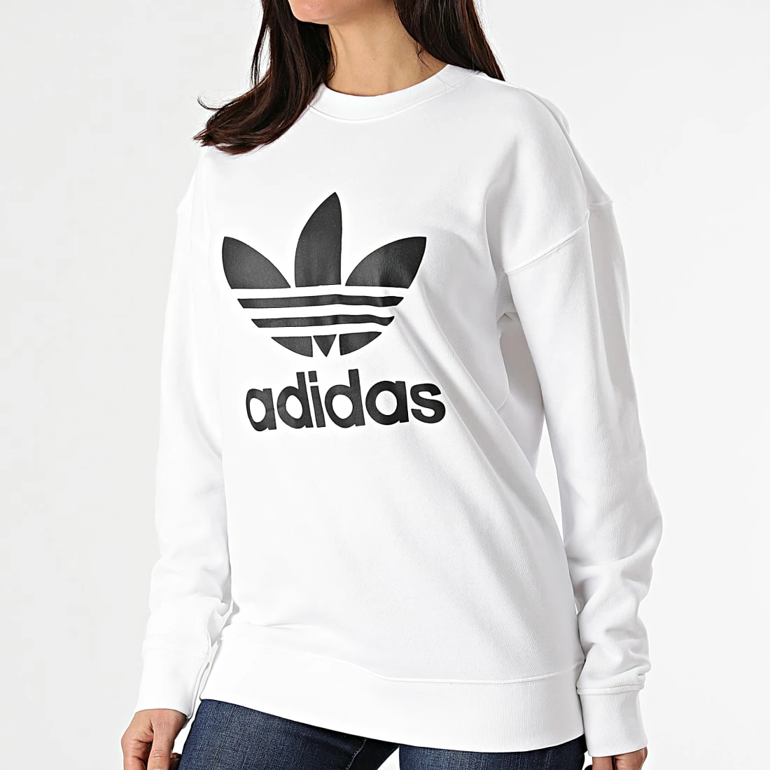 Remise 🧨 Sweat Crewneck Femme GN2961 Blanc de Adidas Originals 🌟 3 Remise 🧨 Sweat Crewneck Femme GN2961 Blanc de Adidas Originals 🌟