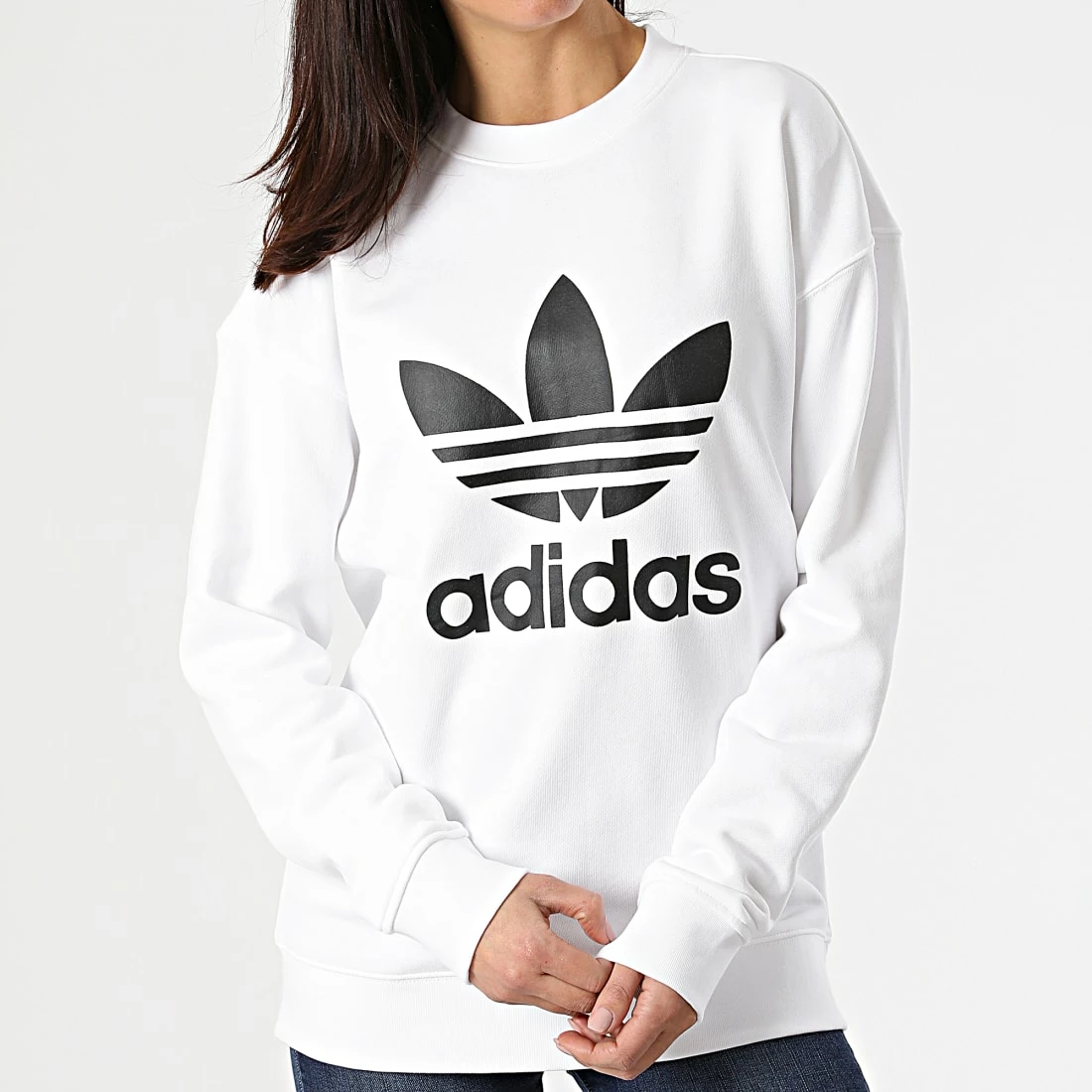 Remise 🧨 Sweat Crewneck Femme GN2961 Blanc de Adidas Originals 🌟 5 Remise 🧨 Sweat Crewneck Femme GN2961 Blanc de Adidas Originals 🌟 – Image 3