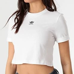 Budget 😀 Tee 👚 Shirt Femme Crop GN2803 Blanc de Adidas Originals ✔️