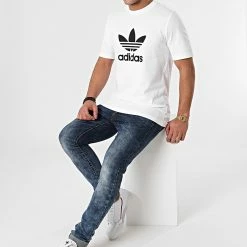 Vente flash 🧨 Tee 👚 Shirt Trefoil GN3463 Blanc de Adidas Originals 😀 -Pas Cher adidas Magasin adidas 247418 GN3463 20210122T144234 03
