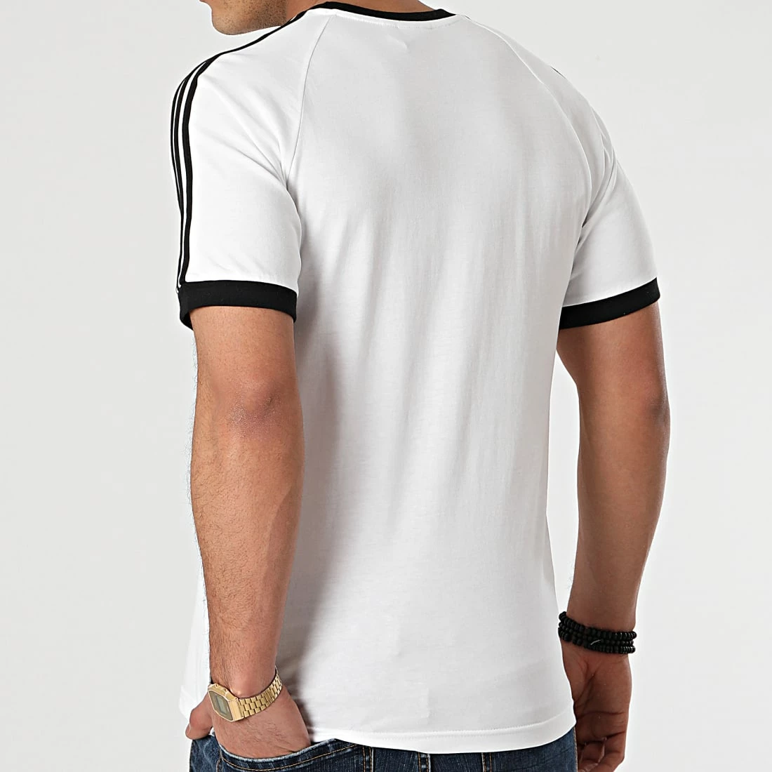 Meilleure affaire 👍 Tee 👕 Shirt A Bandes 3 Stripes GN3494 Blanc de Adidas Originals 👏 6 Meilleure affaire 👍 Tee 👕 Shirt A Bandes 3 Stripes GN3494 Blanc de Adidas Originals 👏 – Image 4