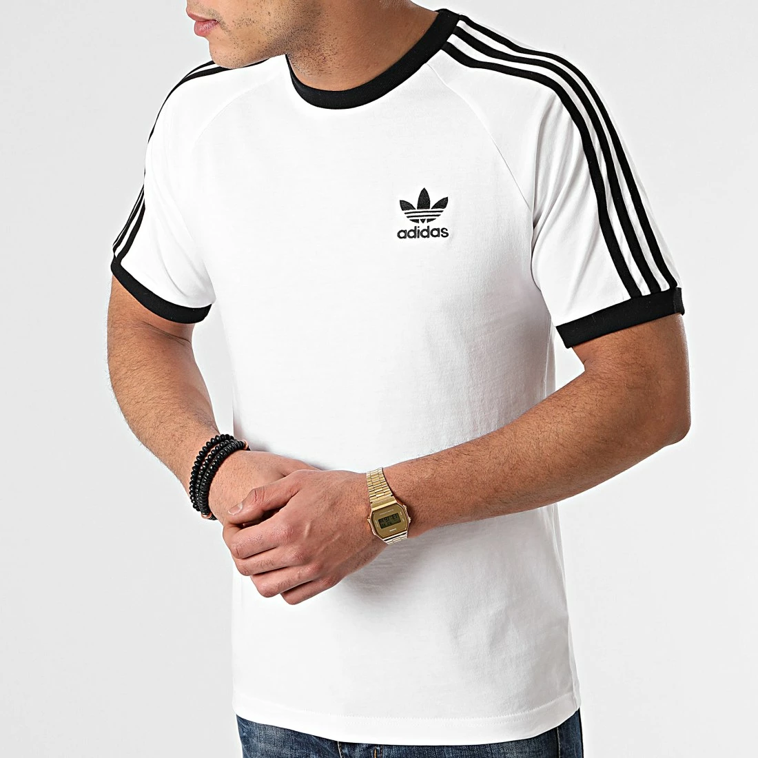 Meilleure affaire 👍 Tee 👕 Shirt A Bandes 3 Stripes GN3494 Blanc de Adidas Originals 👏 3 Meilleure affaire 👍 Tee 👕 Shirt A Bandes 3 Stripes GN3494 Blanc de Adidas Originals 👏