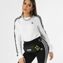 De gros 🌟 Tee 👚 Shirt Manches Longues Femme A Bandes Adicolor GT4261 Blanc de Adidas Originals 🌟 -Pas Cher adidas Magasin adidas 247531 GT4261 20210309T152847 06