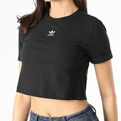 Offres 👏 Tee 👚 Shirt Crop Femme GN2802 Noir de Adidas Originals 🔔