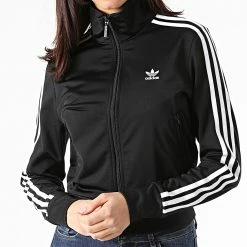 Vente flash ✨ Veste Zippée Femme A Bandes Firebird GN2817 Noir de Adidas Originals 🎁