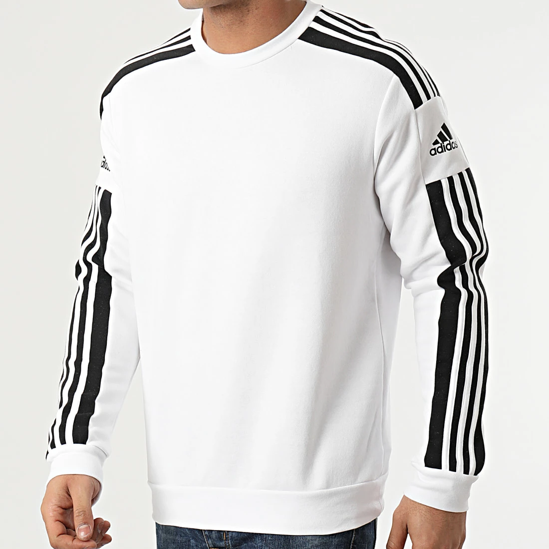 Promo 👏 Sweat Crewneck A Bandes SQ21 GT6641 Blanc de Adidas Performance ⭐ 3 Promo 👏 Sweat Crewneck A Bandes SQ21 GT6641 Blanc de Adidas Performance ⭐