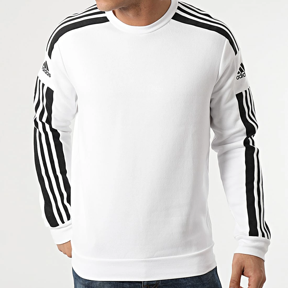 Promo 👏 Sweat Crewneck A Bandes SQ21 GT6641 Blanc de Adidas Performance ⭐ 7 Promo 👏 Sweat Crewneck A Bandes SQ21 GT6641 Blanc de Adidas Performance ⭐ – Image 5