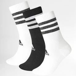 Offres ⌛ Lot De 3 Paires De Chaussettes Femme Glam Crew GP3543 Blanc Noir de Adidas Performance 😀