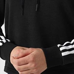 Sortie 😉 Sweat Capuche Crop Femme A Bandes GM5582 Noir de Adidas Performance 🎁 -Pas Cher adidas Magasin adidas 253957 GM5582 20210309T133346 04