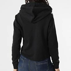 Sortie 😉 Sweat Capuche Crop Femme A Bandes GM5582 Noir de Adidas Performance 🎁 -Pas Cher adidas Magasin adidas 253957 GM5582 20210309T133354 06