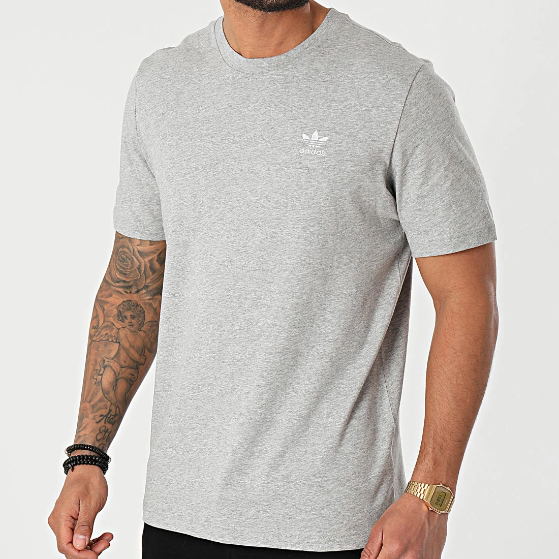 Budget 🧨 Tee 👚 Shirt Essential GN3414 Gris Chiné de Adidas Originals 🧨 3 Budget 🧨 Tee 👚 Shirt Essential GN3414 Gris Chiné de Adidas Originals 🧨