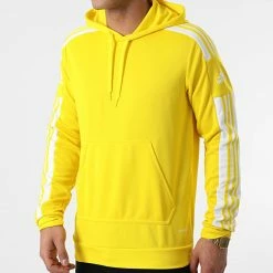 De gros 🔔 Sweat Capuche A Bandes SQ21 GP6435 Jaune de Adidas Performance 🥰 -Pas Cher adidas Magasin adidas 257324 GP6438 20210322T152142 01