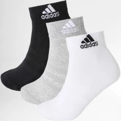 Grosses soldes 🛒 Lot De 3 Paires De Chaussettes Cush Ankle DZ9364 Gris Chiné Blanc Noir de Adidas Originals ⌛