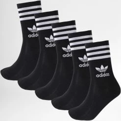 Acheter 👏 Lot De 5 Paires De Chaussettes Mid Cut Crew H65459 Noir de Adidas Originals 🔔