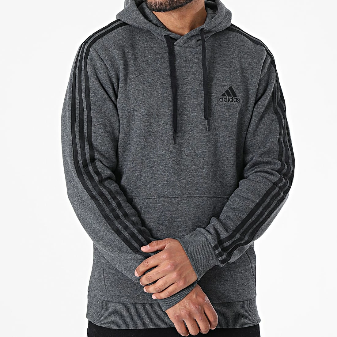 Tout neuf ✔️ Sweat Capuche A Bandes 3 Stripes GK9082 Gris Anthracite Chiné de Adidas Performance 💯 5 Tout neuf ✔️ Sweat Capuche A Bandes 3 Stripes GK9082 Gris Anthracite Chiné de Adidas Performance 💯 – Image 3