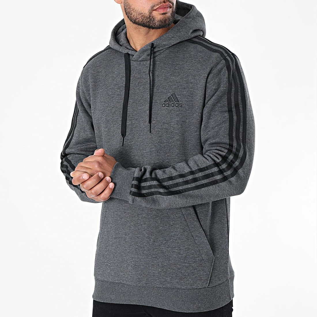 Tout neuf ✔️ Sweat Capuche A Bandes 3 Stripes GK9082 Gris Anthracite Chiné de Adidas Performance 💯 7 Tout neuf ✔️ Sweat Capuche A Bandes 3 Stripes GK9082 Gris Anthracite Chiné de Adidas Performance 💯 – Image 5