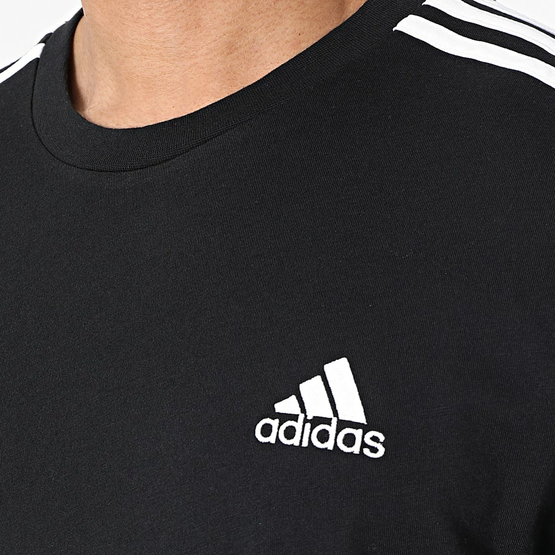 Nouveau 💯 Tee 👕 Shirt A Bandes 3 Stripes GL3732 Noir de Adidas Performance ✔️ 4 Nouveau 💯 Tee 👕 Shirt A Bandes 3 Stripes GL3732 Noir de Adidas Performance ✔️ – Image 2