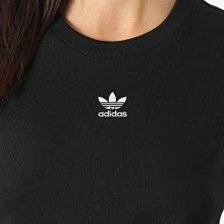 De gros ✨ Tee 👚 Shirt Crop Femme H37882 Noir de Adidas Originals 🎁 -Pas Cher adidas Magasin adidas 267540 H37882 20210603T163437 02