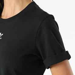 De gros ✨ Tee 👚 Shirt Crop Femme H37882 Noir de Adidas Originals 🎁 -Pas Cher adidas Magasin adidas 267540 H37882 20210603T163442 04