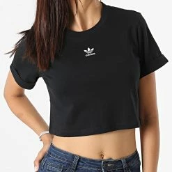 De gros ✨ Tee 👚 Shirt Crop Femme H37882 Noir de Adidas Originals 🎁 -Pas Cher adidas Magasin adidas 267540 H37882 20210603T163445 05