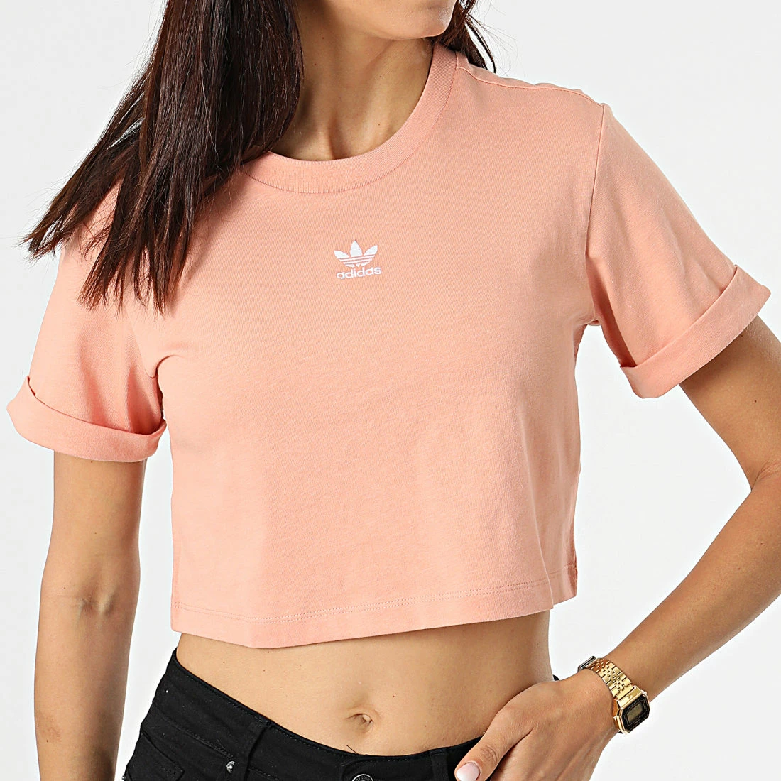 Offres 😍 Tee 👚 Shirt Crop Femme H37883 Saumon de Adidas Originals 🧨 5 Offres 😍 Tee 👚 Shirt Crop Femme H37883 Saumon de Adidas Originals 🧨 – Image 3