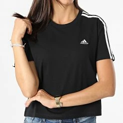 Top 10 👏 Tee 👚 Shirt Femme A Bandes 3 Stripes GL0777 Noir de Adidas Performance ⌛ -Pas Cher adidas Magasin adidas 268237 GL0777 20210610T161657 03