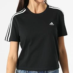 Top 10 👏 Tee 👚 Shirt Femme A Bandes 3 Stripes GL0777 Noir de Adidas Performance ⌛ -Pas Cher adidas Magasin adidas 268237 GL0777 20210610T161701 05