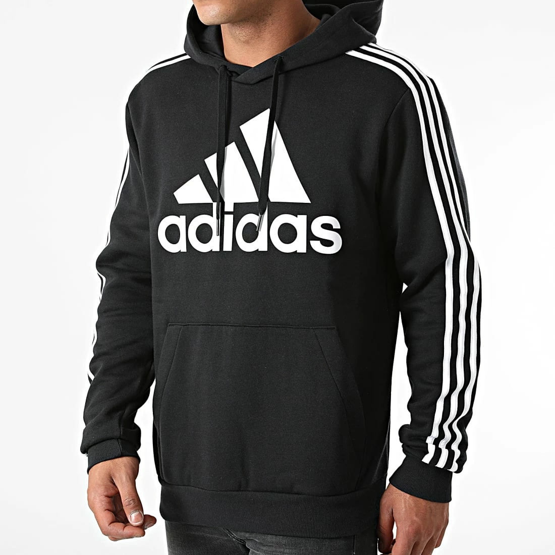 Promo ⭐ Sweat Capuche A Bandes H14641 Noir de Adidas Originals ⭐ 7 Promo ⭐ Sweat Capuche A Bandes H14641 Noir de Adidas Originals ⭐ – Image 5