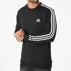 Promo 💯 Sweat Crewneck A Bandes 3 Stripes GK9078 Noir de Adidas Performance ❤️ -Pas Cher adidas Magasin adidas 268513 GK9078 20210603T120959 03