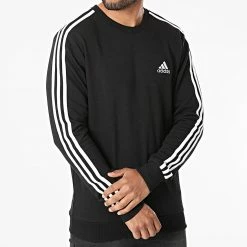 Promo 💯 Sweat Crewneck A Bandes 3 Stripes GK9078 Noir de Adidas Performance ❤️ -Pas Cher adidas Magasin adidas 268513 GK9078 20210603T121003 05