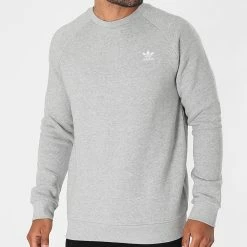 Vente flash ✨ Sweat Crewneck Essential H34644 Gris Chiné de Adidas Originals 😉