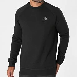 Vente flash 😍 Sweat Crewneck Essential H34645 Noir de Adidas Originals ⭐ -Pas Cher adidas Magasin adidas 269454 H34645 20210609T161715 05