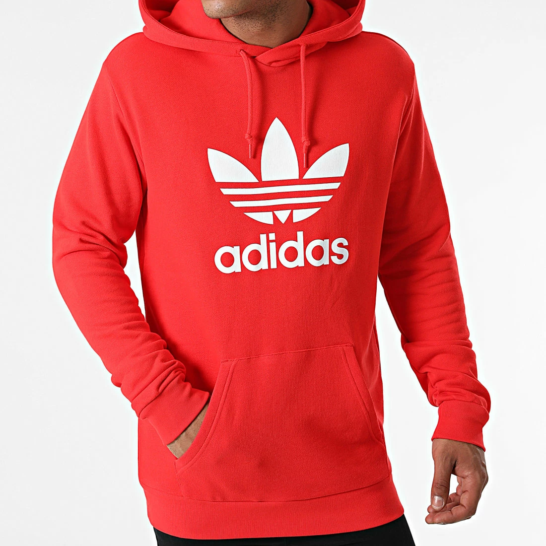 Remise 😉 Sweat Capuche Trefoil H06668 Rouge de Adidas Originals 🎉 3 Remise 😉 Sweat Capuche Trefoil H06668 Rouge de Adidas Originals 🎉