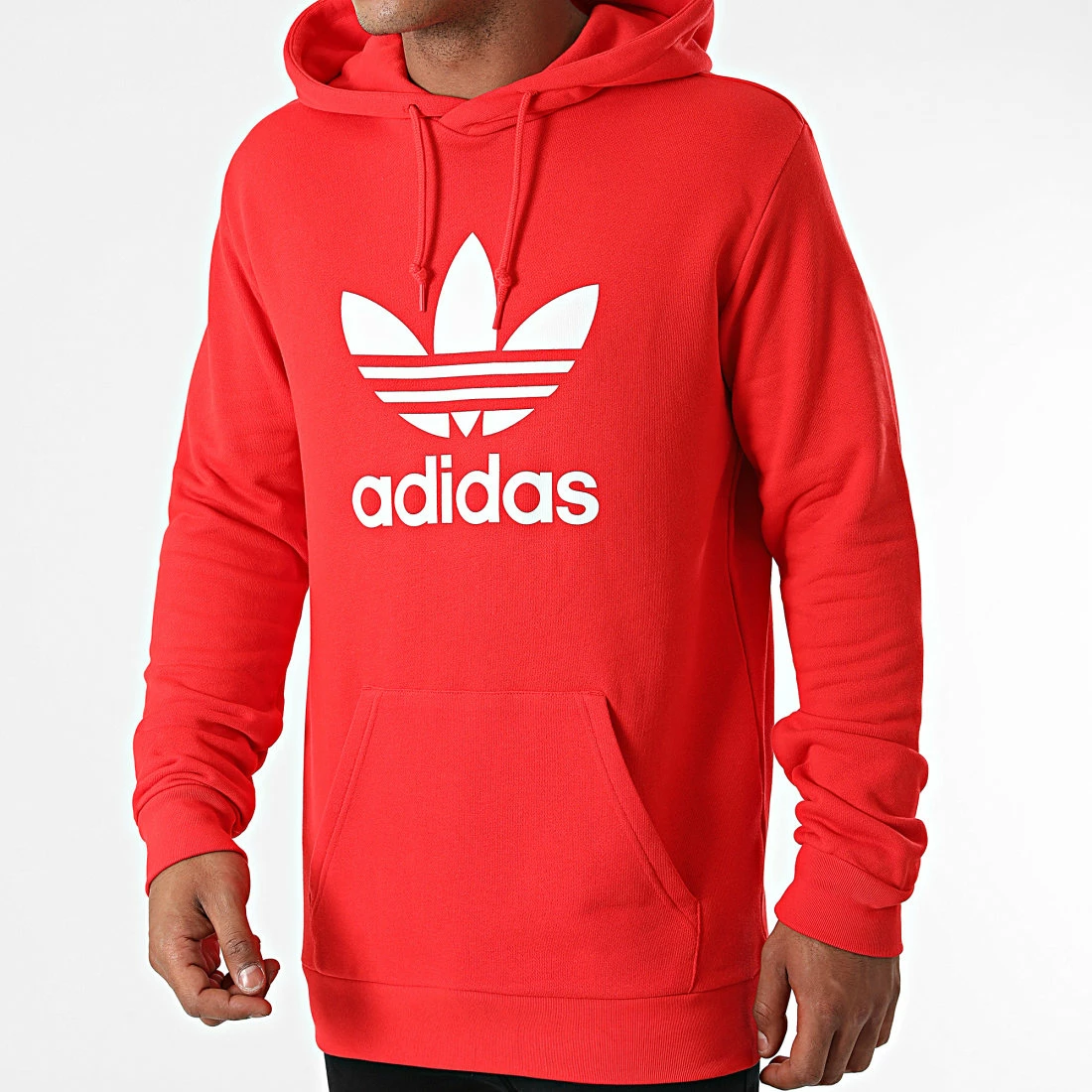 Remise 😉 Sweat Capuche Trefoil H06668 Rouge de Adidas Originals 🎉 5 Remise 😉 Sweat Capuche Trefoil H06668 Rouge de Adidas Originals 🎉 – Image 3