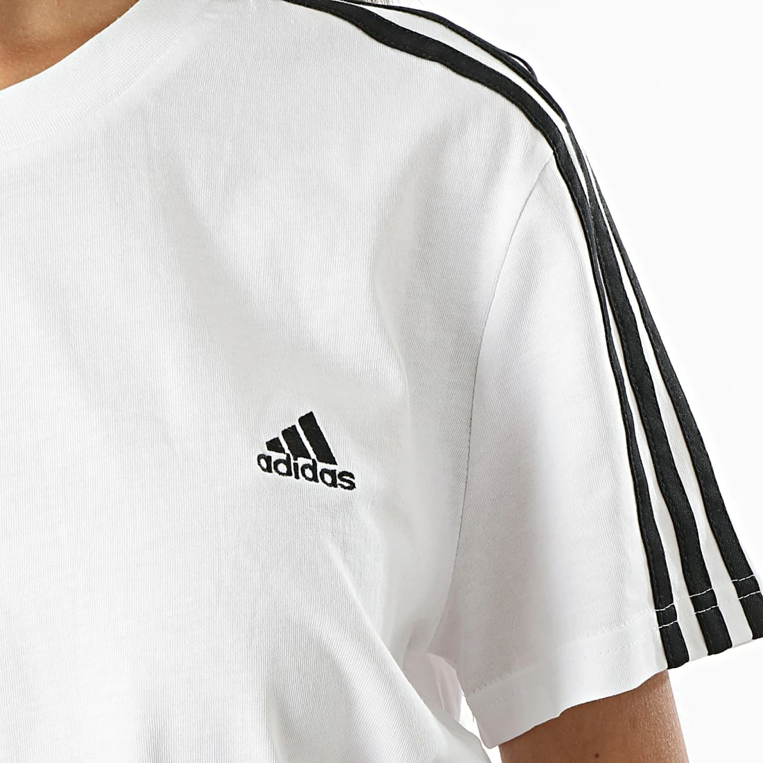 Meilleur prix 😍 Tee 👚 Shirt Femme A Bandes 3 Stripes GL0783 Blanc de Adidas Performance 😀 4 Meilleur prix 😍 Tee 👚 Shirt Femme A Bandes 3 Stripes GL0783 Blanc de Adidas Performance 😀 – Image 2