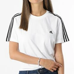 Meilleur prix 😍 Tee 👚 Shirt Femme A Bandes 3 Stripes GL0783 Blanc de Adidas Performance 😀 10 Meilleur prix 😍 Tee 👚 Shirt Femme A Bandes 3 Stripes GL0783 Blanc de Adidas Performance 😀 -Pas Cher adidas Magasin adidas 269983 GL0783 20210621T101324 03