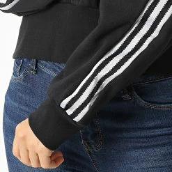 Le moins cher 👏 Sweat Capuche Femme A Bandes H37812 Noir de Adidas Originals 😍 -Pas Cher adidas Magasin adidas 270023 H37812 20210621T101735 04