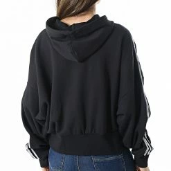 Le moins cher 👏 Sweat Capuche Femme A Bandes H37812 Noir de Adidas Originals 😍 -Pas Cher adidas Magasin adidas 270023 H37812 20210621T101739 06