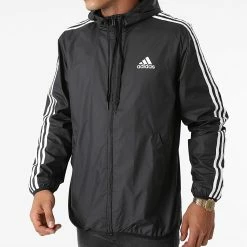 Meilleure vente 👏 Coupe-Vent A Bandes GK9026 Noir de Adidas Performance 😍