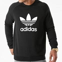 Meilleur prix 🧨 Sweat Crewneck Trefoil H06651 Noir de Adidas Originals ✔️ -Pas Cher adidas Magasin adidas 271704 H06651 20210702T135748 01