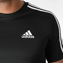 Promo ✔️ Tee 👚 Shirt A Bandes GM2105 Noir de Adidas Performance 🎁 -Pas Cher adidas Magasin adidas 271713 GM2105 20210705T152807 02