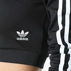 De gros 👍 Tee 👕 Shirt Manches Longues Crop Femme A Bandes H37765 Noir de Adidas Originals 👍 -Pas Cher adidas Magasin adidas 272288 H37765 20210712T144223 04
