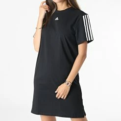 Top 10 🛒 Robe Tee 👚 Shirt Femme A Bandes GS1371 Noir de Adidas Performance 🧨 -Pas Cher adidas Magasin adidas 272369 GS1371 20210712T144553 03