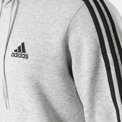 Meilleure vente 🥰 Sweat Capuche A Bandes 3 Stripes GK9084 Gris Chiné de Adidas Performance 🥰 -Pas Cher adidas Magasin adidas 272551 GK9084 20210706T154523 02